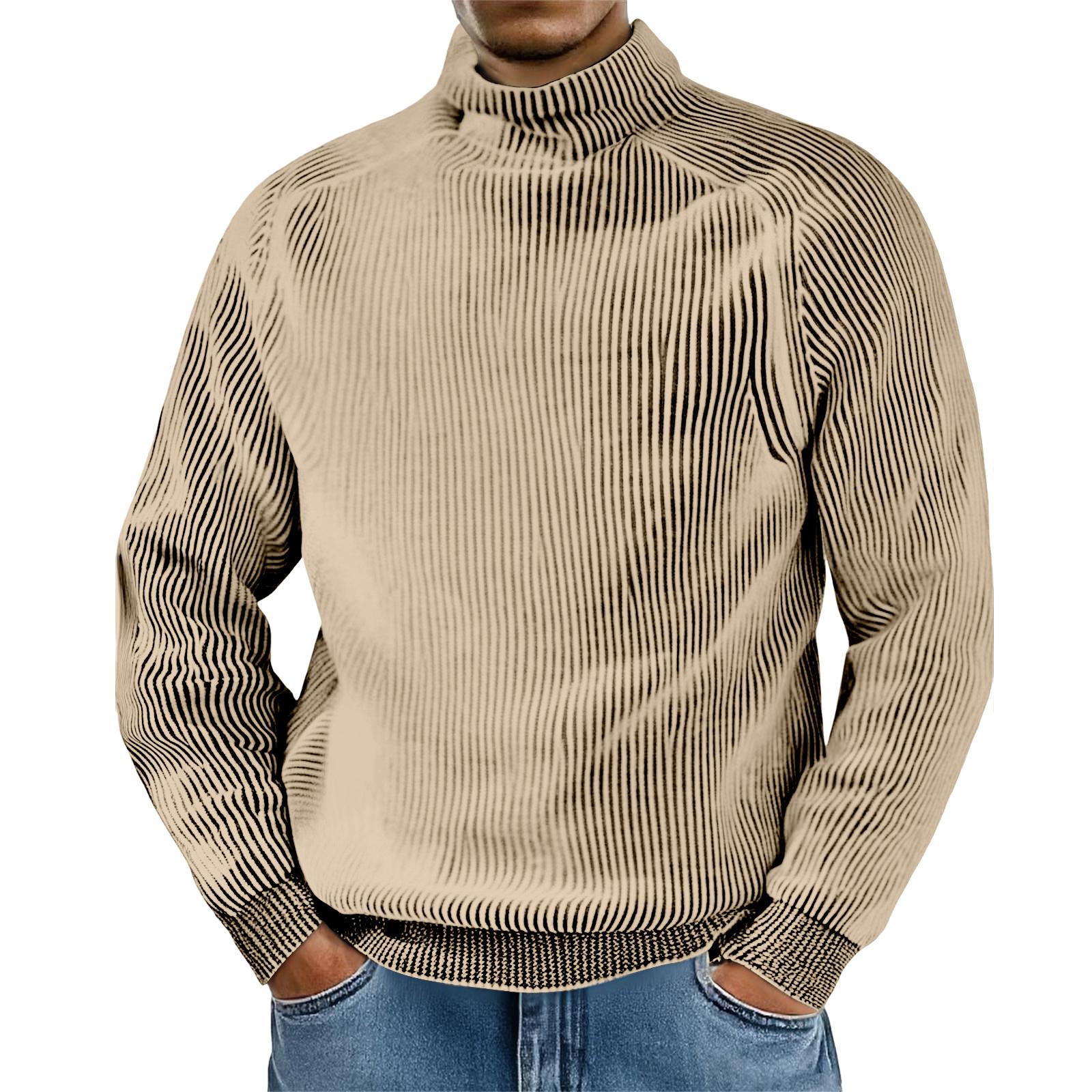 

Мужской трикотажный топ свободного кроя с круглым вырезом и длинными рукавами в повседневном стиле XXL хаки