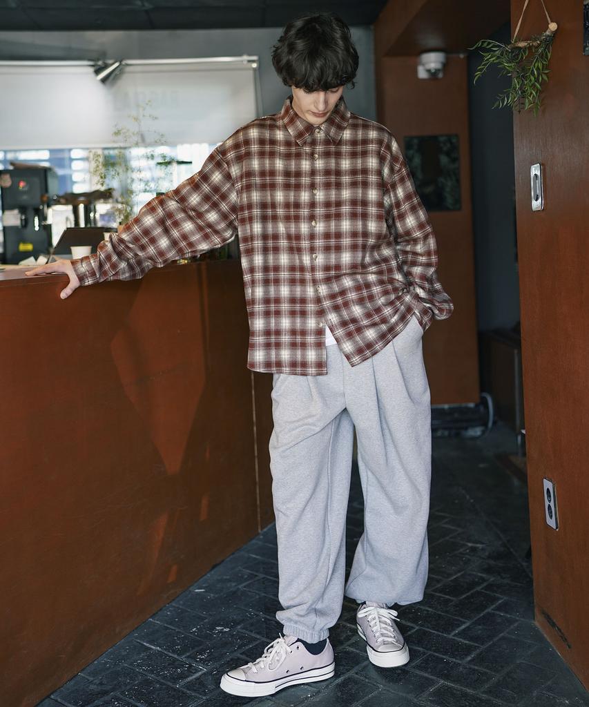 PUNCHLINE From Over Double-Tuck Balloon Sweatpants Grey Nslp9185