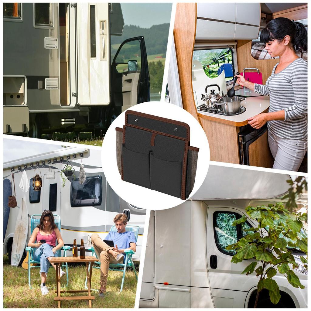 Camper Organization Adhesive Large Capacity Wall Mount Bag Camper Closet Organizer For Van Camping Travel Bedroom Kitchen Office