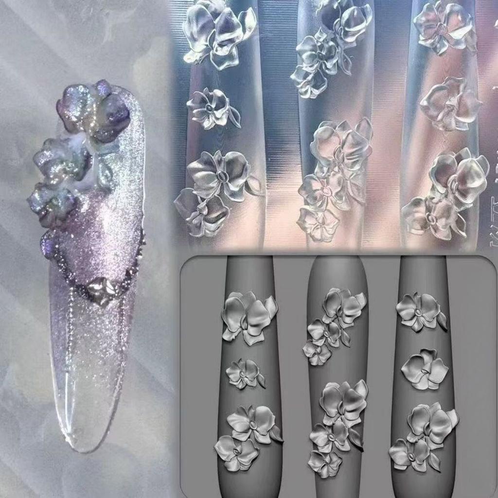 Multipurpose Nail Art Silicone Mould for 3D Designs Butterfly Flower Rose Patterns Portable for Acrylic Craft Supplies
