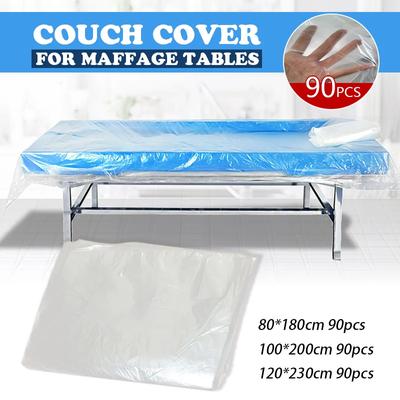 90pcs Bed Sheets Transparent Plastic Disposable Bed Cover Waterproof Massage Spa Salon Table Sheet Bath Sauna Bed Sheets