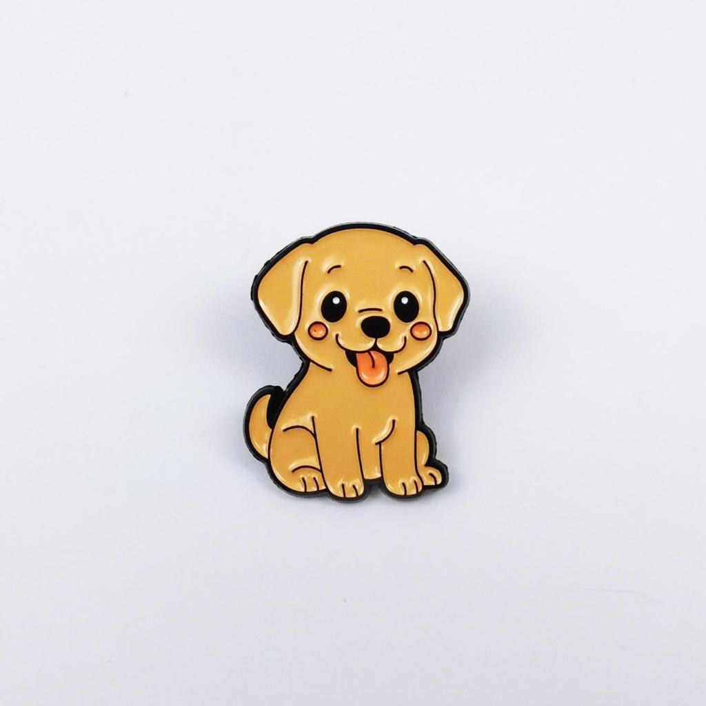 Creative Cartoon Puppy Metal Lapel Pin: Cute Bag Accessory or Children's Clothing Brooch