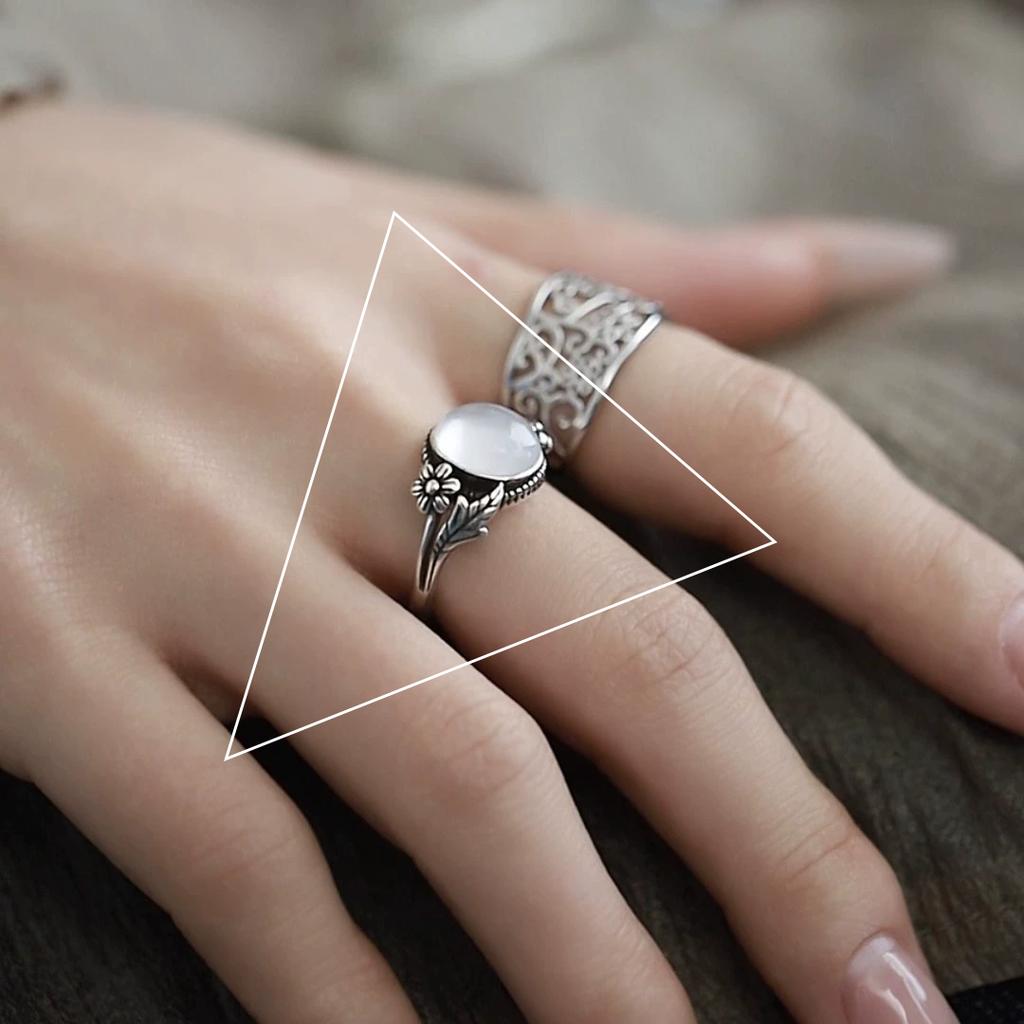 PANJBJ 925 Sterling Silber Dicker Doppelring für Damen Mädchen Geschenk Minimalismus Neutral Öffnend Breiter Schmuck Dropshipping