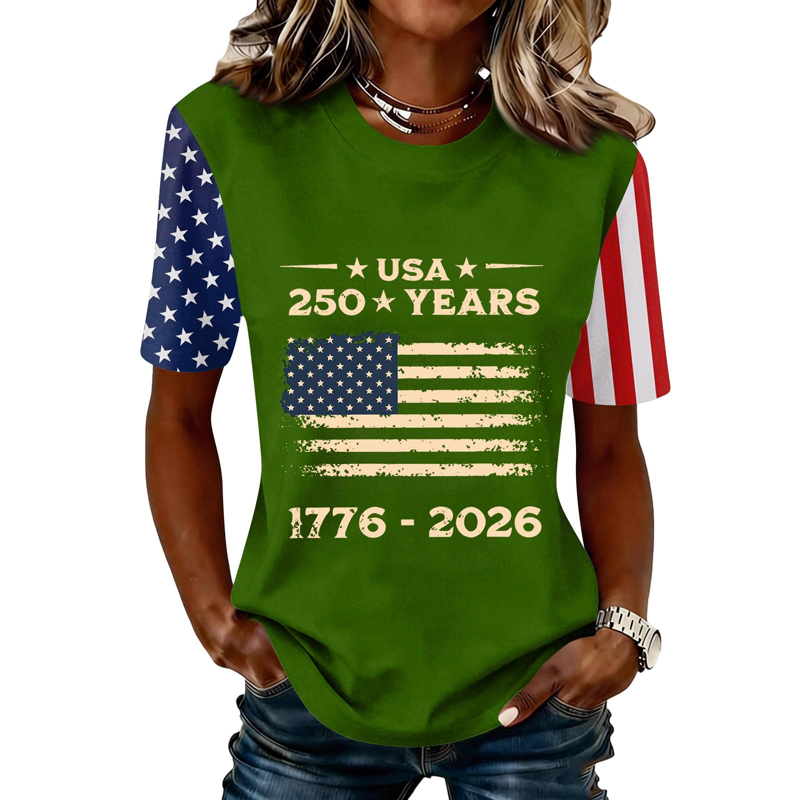 Long Sleeve Shirts for Women Casual Fit Womens Long Sleeve Tops Flag Print Long Sleeve Tops for Women Soft Fabric Womens Long Sleeve T Shirts XXL