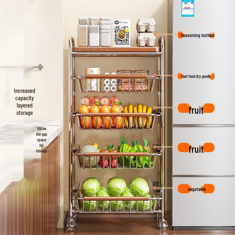 Multi-Layer Movable Kitchen Storage Cart