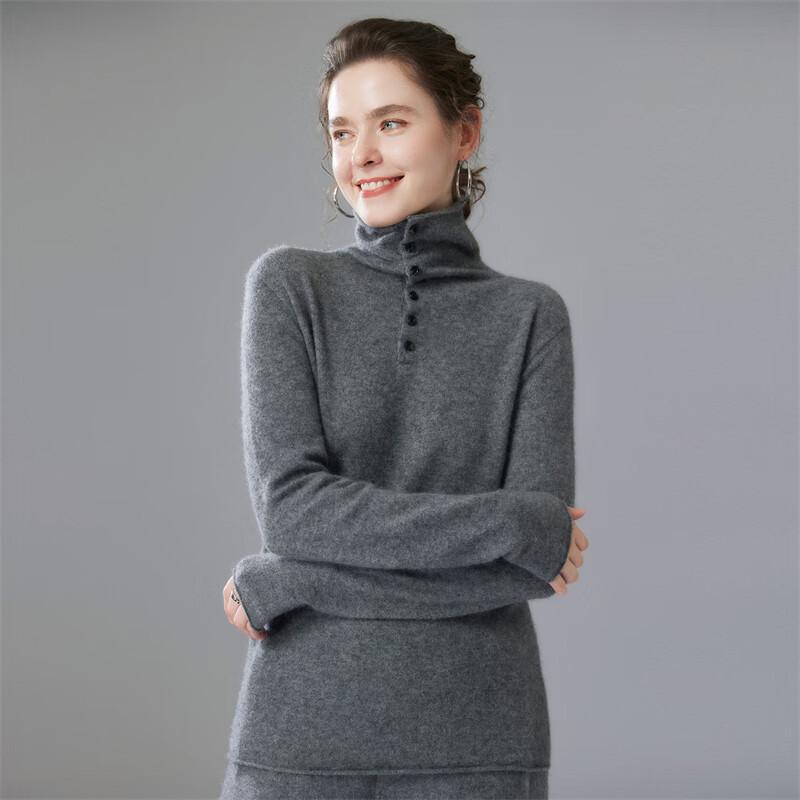 Fanzhen Women's Autumn/Winter Lapel Cashmere Blend Sweater