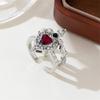 Stylish Pair Of Gothic Themed Heart And Swords Rings Alloy Comfortable Fit For Everyday Use