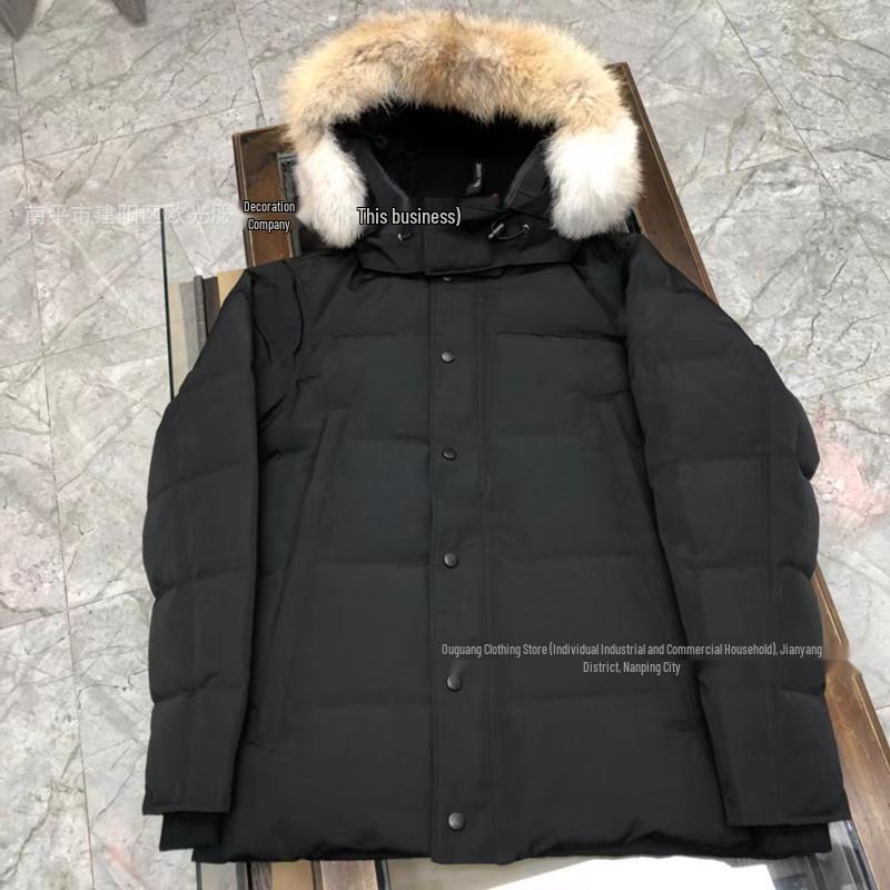 Canada Goose Down Jacket - 29 Styles, Wyndham Wolf Fur, Thick Unisex Mid-Length Parka 3808M