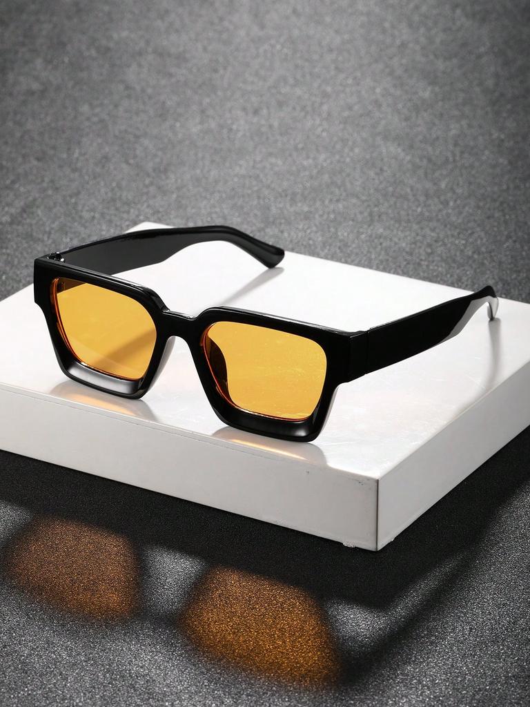 1/2 Pc S Classic Fashion Square Plastic Frame Women Sunglasses For Men Daily Life Shades Eyewear Accessories.