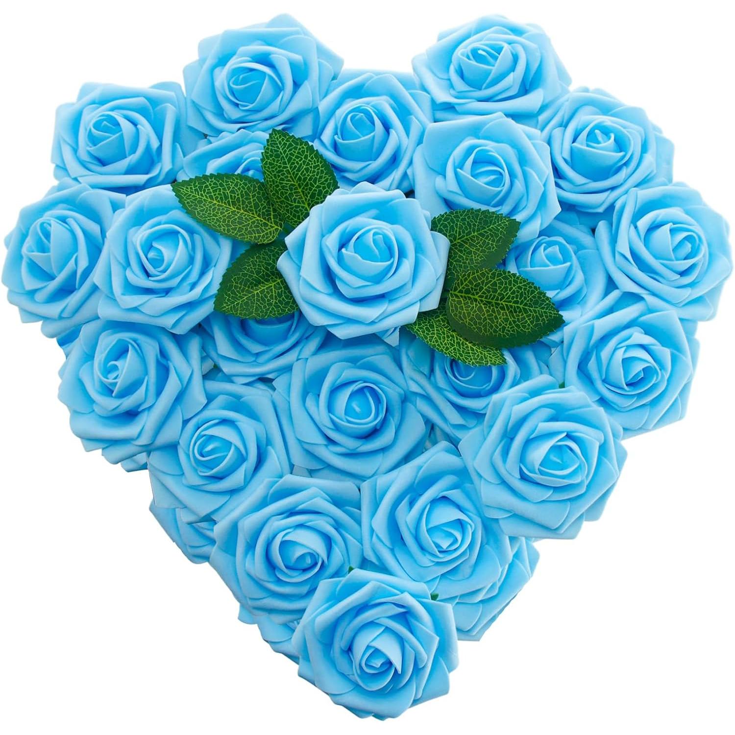 

5/10pcs PE Foam Rose Artificial Flower Valentine s day Wedding Bride Bouquet Decor Gift Ornament Wreath Home OutdoorGarden Party 5pcs синий