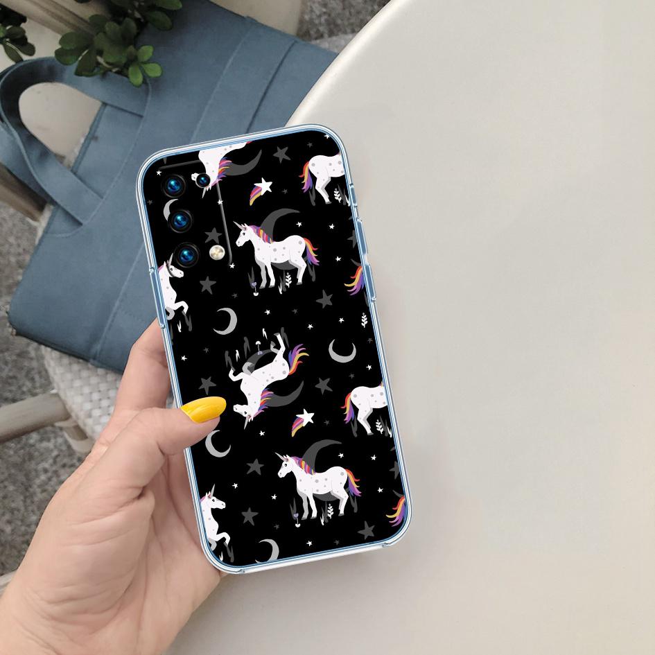 

LO22 Cartoon Unicorn Soft Shell Transparent Phone Case for Samsung Galaxy A04 A04S A14 A23 A34 A54 M23 M33 M52 M53 Galaxy M33