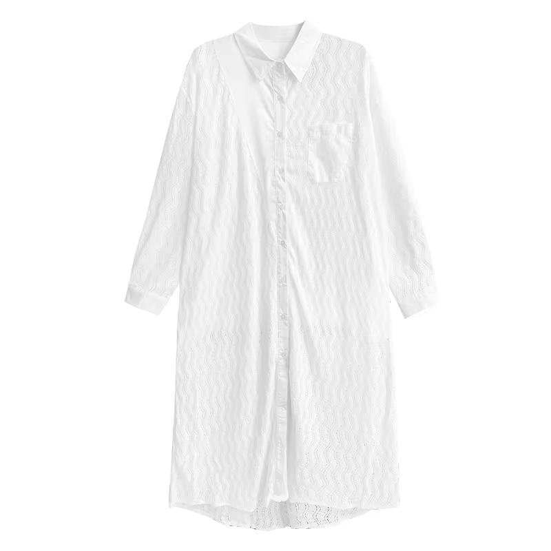 Платье-миди XITAO с пэчворком, сеткой и кружевом, однобортное GYX1508 One Size белый