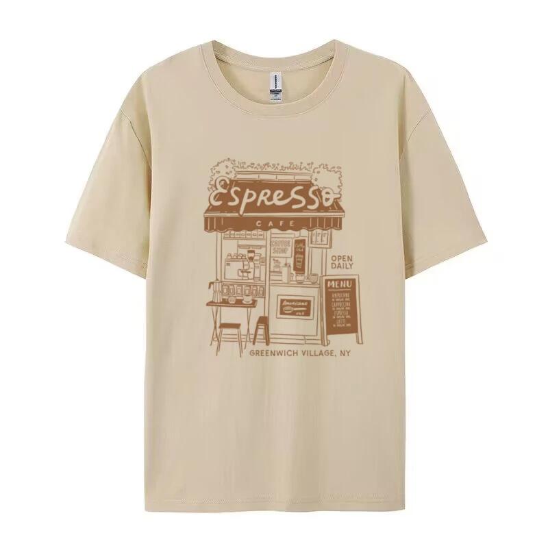 Women Espresso Cafe Graphic Tshirt Short Sleeve Retro Grunge Streetwear Tops Cute Coffee Lover T Shirt FeUnisex Aesthetic Clothes