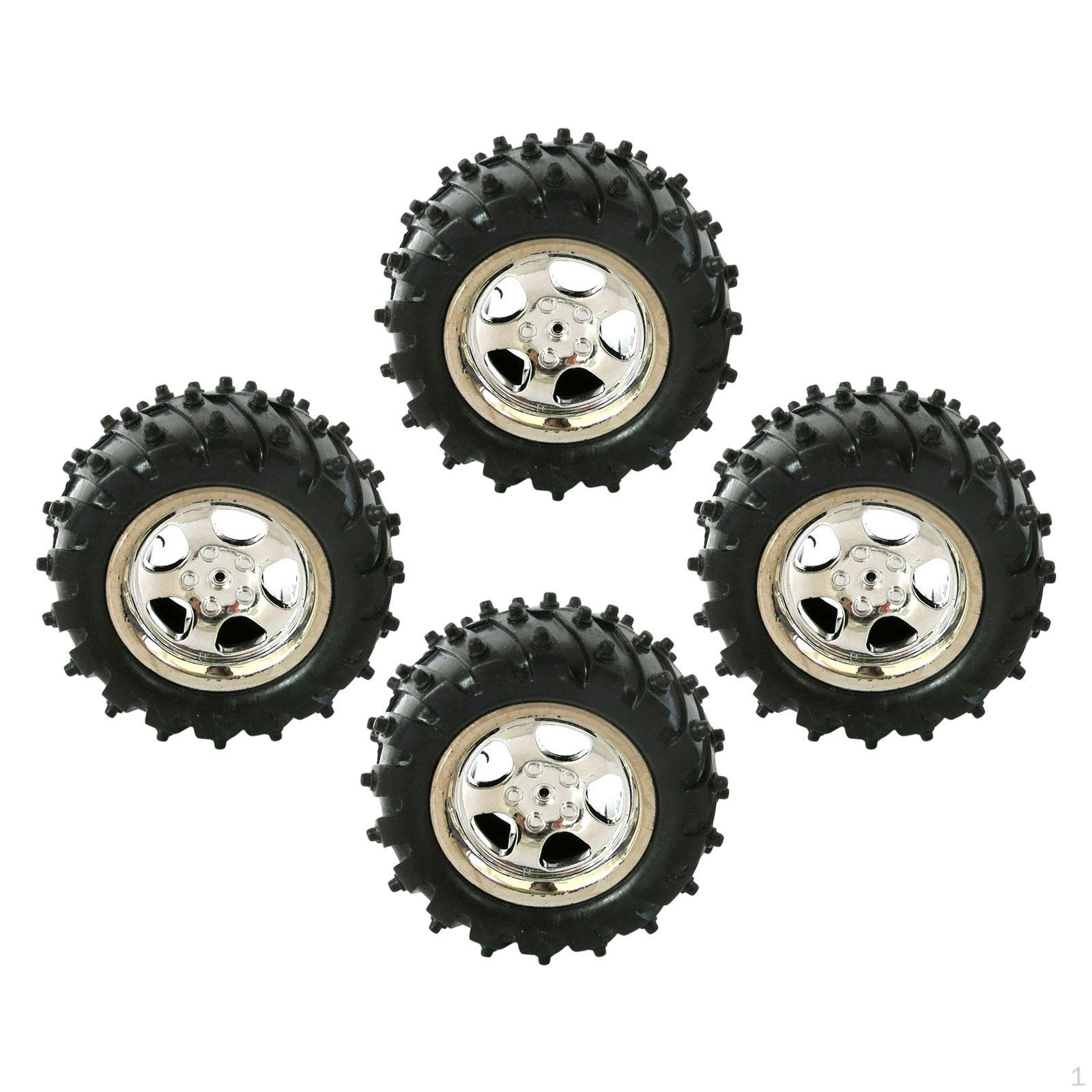 

4 Pieces Toy Car Tires Rubber Tire Accessory Part 2.17inch RC and Wheels Hobby Cars