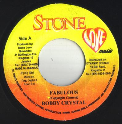 7inch Record BOBBY CRYSTAL - Fabulous NONE Stone Love Musi 2003 Jamaica Reggae, Ska & Dub Used