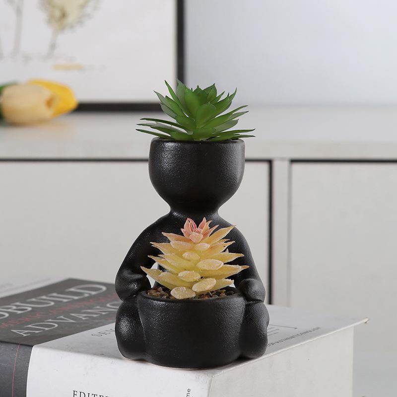 European-Style Succulent Doll Pots: Creative Desktop Green Plant Ornaments