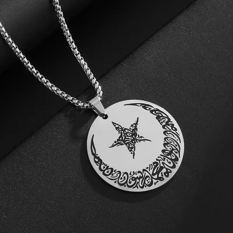 

Новое европейское и американское ожерелье из нержавеющей стали Звезда Луна Аксессуары Высококлассная нейтральная подвеска Ювелирные изделия