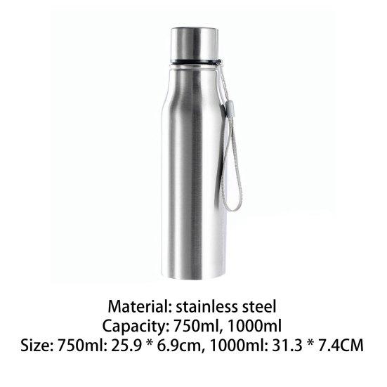 Water Bottle Portable Leak-Proof Safe 750/1000ml Stainless Steel Water Bottle for Household