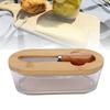 Glass   Dish with Lid Airtight   for Freshness 300ML Rectangular     for Kitchen Countertop Decor