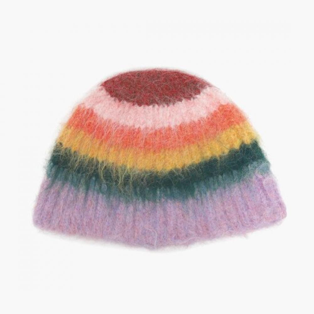 New Arrivals Open Run Rainbow Stripe Beanie