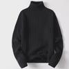 Maglione Pullover da Uomo Trendy a Collo Alto a Maglia a Tinta Unita Spesso