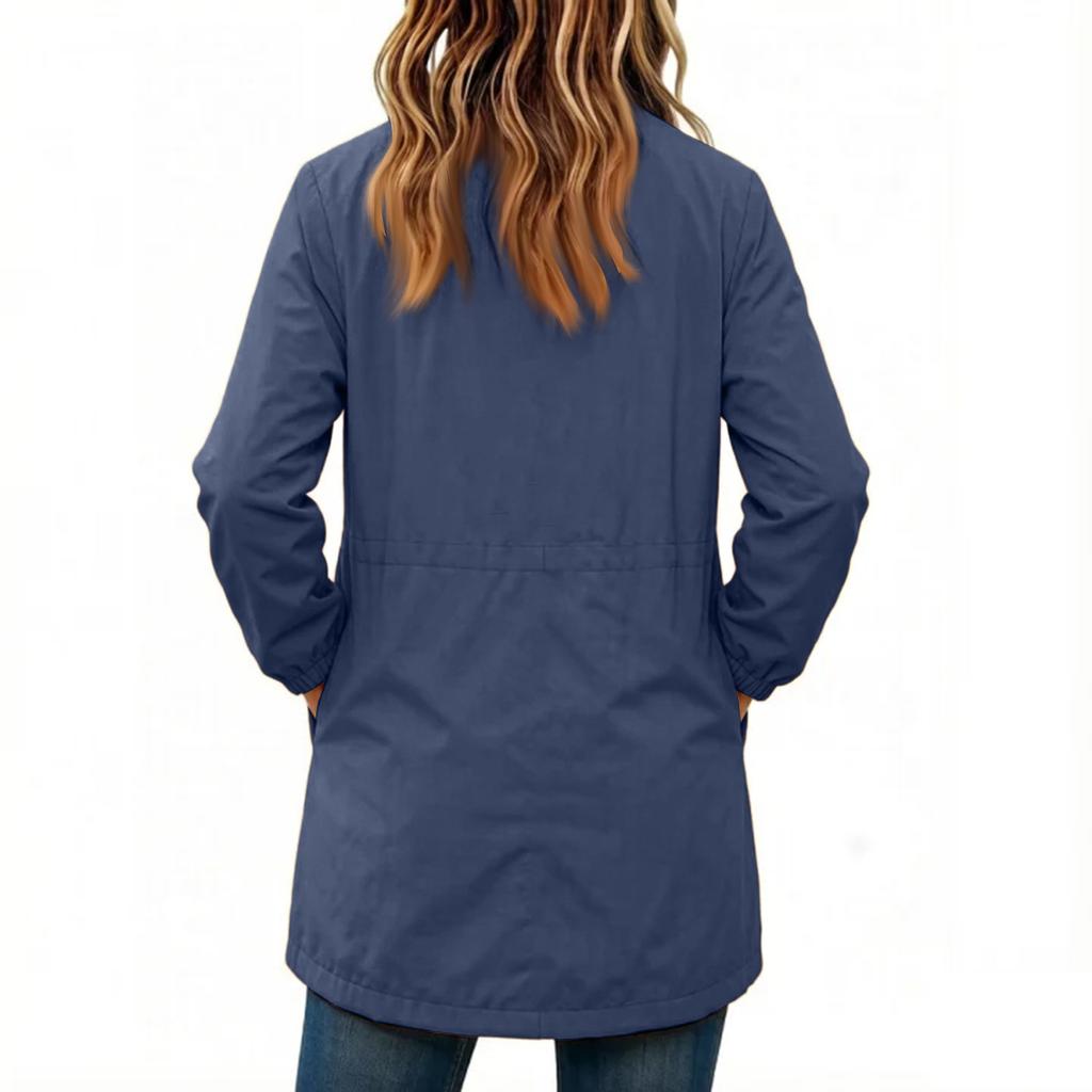 Trench-coat long coupe-vent décontracté de couleur pour femme, à porter au quotidien