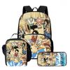 15 Inch One Piece Lightweight 3PCS School Backpack Set with Front Pocket, Lunch Bag, Pencil Case, Unisex for Boys Girls Age 6-10