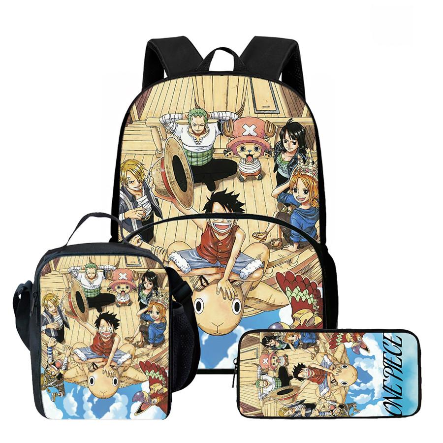 15 Inch One Piece Lightweight 3PCS School Backpack Set with Front Pocket, Lunch Bag, Pencil Case, Unisex for Boys Girls Age 6-10