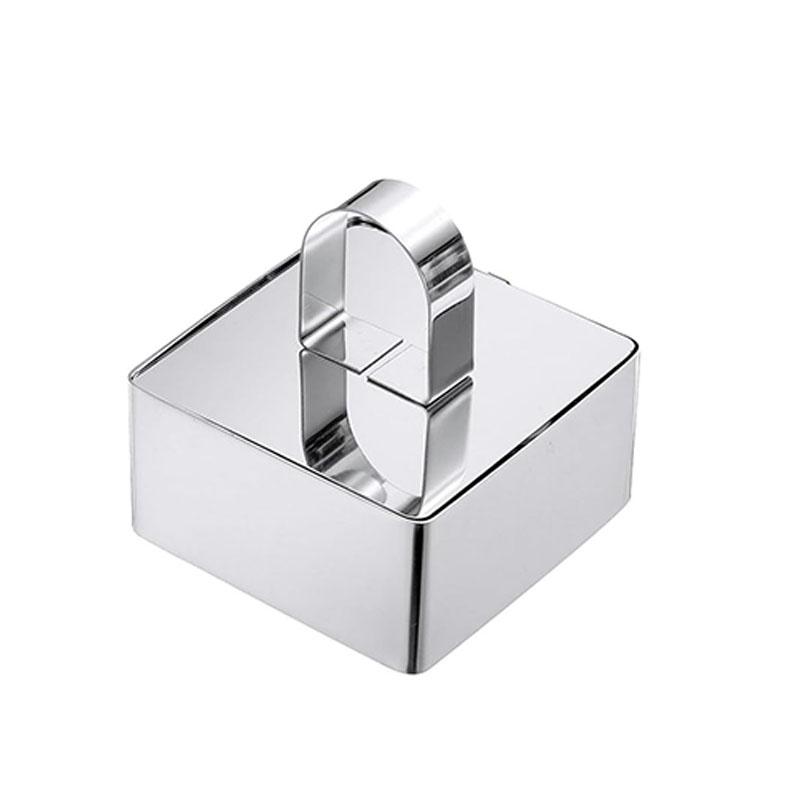 3PCS Stainless Steel Dessert Mold Set Heart Square Flower Shapes DIY Cake Ring for Baking Mousse Cheesecake Pastry Decoration