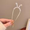U-Shaped Fixed Hairpin with High-End Alloy Comb for Women's Updos - Ancient Style Four-Tooth Insert