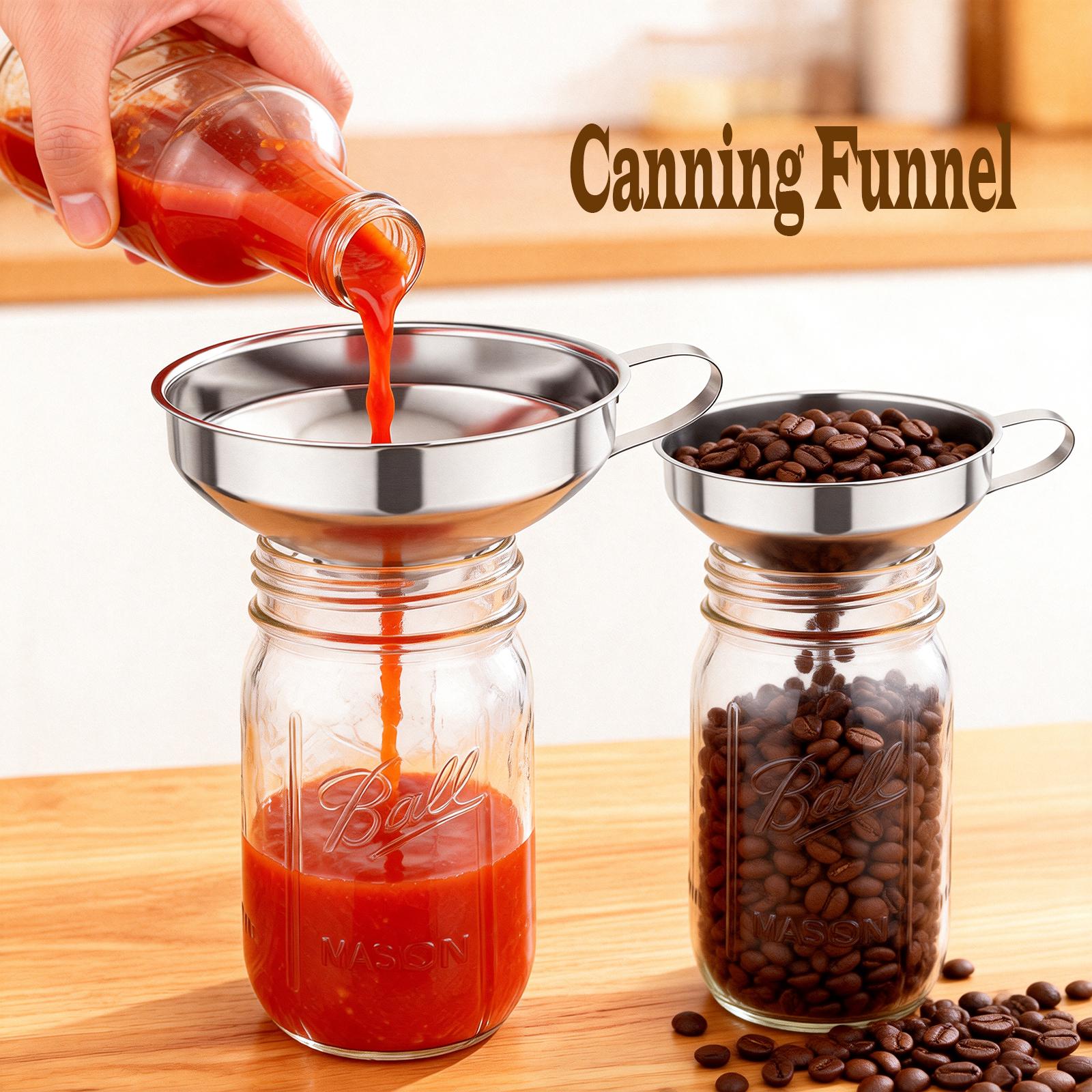 

3pcs Stainless Steel Wide Mouth Canning Funnel Thickened Kitchen Hopper Portable Multipurpose Funnel For Oil Wine Salad Dressing Liquid Transfer Home серебряный
