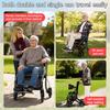 Walkers for Seniors, 8" Big Rubber Wheels All Road Rollator Walker with Seat, Foldable Height Adjustable Rolling Walker, Lightweight Aluminum Alloy