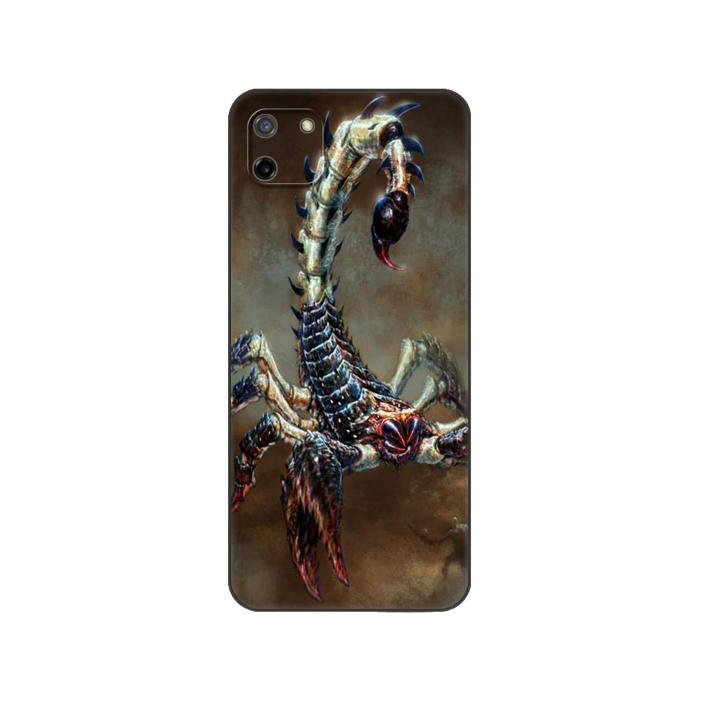 Czarne etui TPU dla OPPO Realme C11 Etui dla Realme C 11 RealmeC11 Tył RMX2185 Etui Pokrowiec Bumper Zwierzę Krab Skorpion