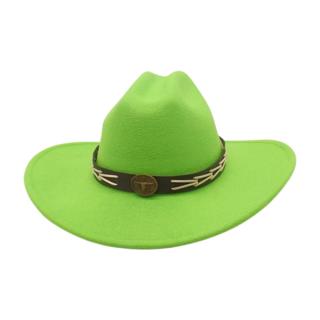 Ladies Shopping Concave Shape Internet Celebrity Top Hat New Fashion Simple Cowboy Hat One Word Top Wide Brim Woolen Jazz Hat