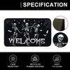 Halloween Skeleton Dancing Mat Soft Crystal Velvet Bath Rug Slip Resistant Entryway Doormat Great for Halloween Home Decor Gifts