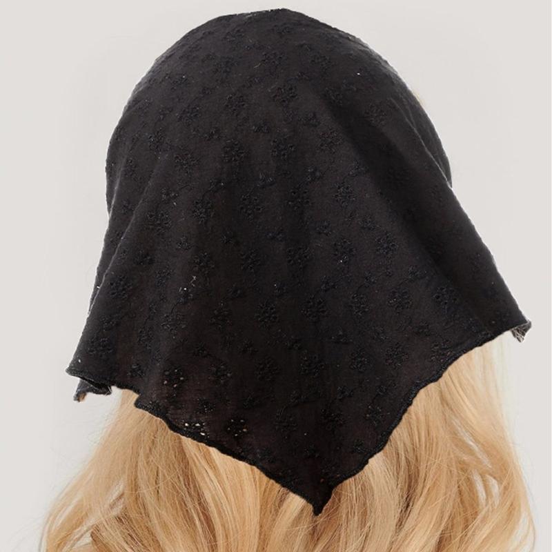 Adjustable Lace Flower Headscarf Bandana Hairband For Women Breathable Hair Accessory Summer Vacation Headpiece