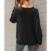 Women S Casual Long Sleeve Pullover Knit Sweater Button Edge Basic Top