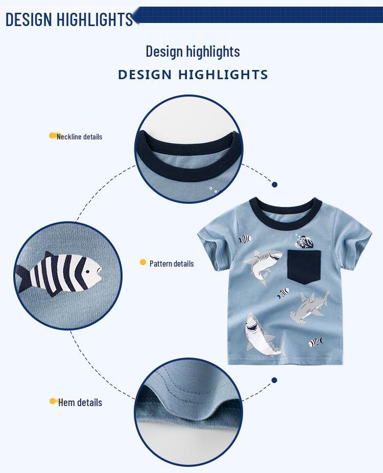 Korean Style 2024 Summer Kids' T-Shirts: Short Sleeve Baby & Boys' Clothing