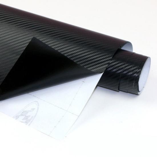 

Вінілова 3D чорна плівка з вуглецевого волокна для обгортання автомобіля без бульбашок 50x127 cm чорний