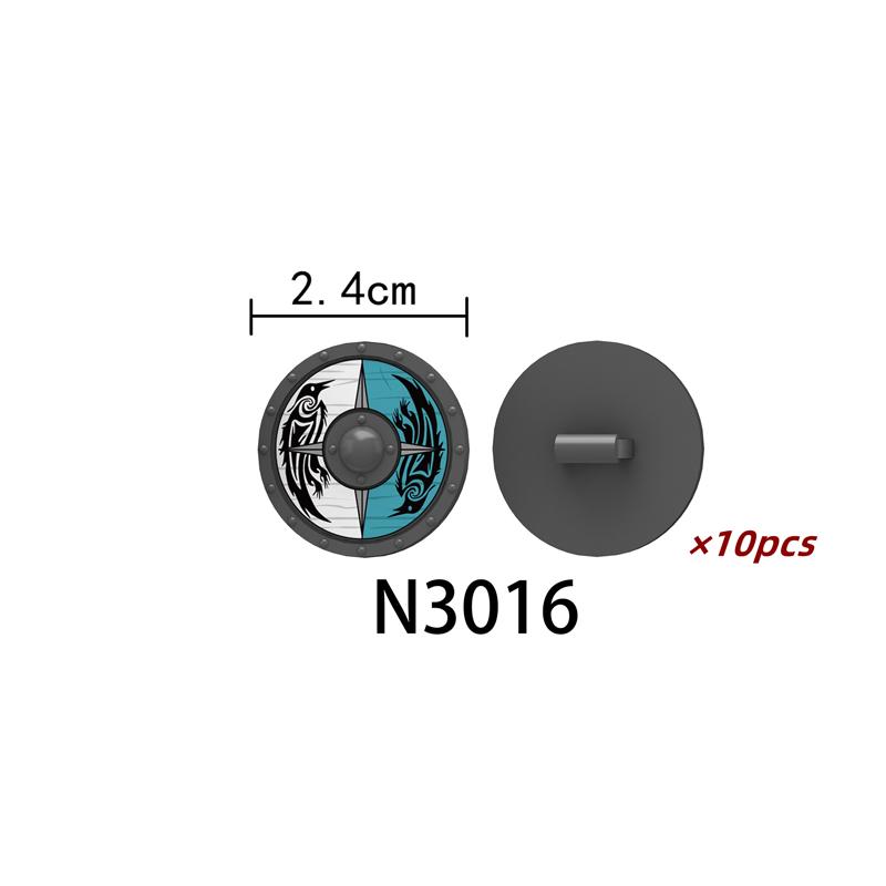 MOC Mittelalterliche Bausteine Charakter Ritter Krieger Zubehörset Helm Schulterrüstung Schild Bogen Pfeil Stein Geschenk Spielzeug X022
