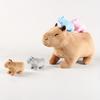 Kawaii Simulazione Capibara Peluche-13.38'' Mamma Capibara di Peluche con 4 Bebè di Peluche Dentro Pancia con Cerniera