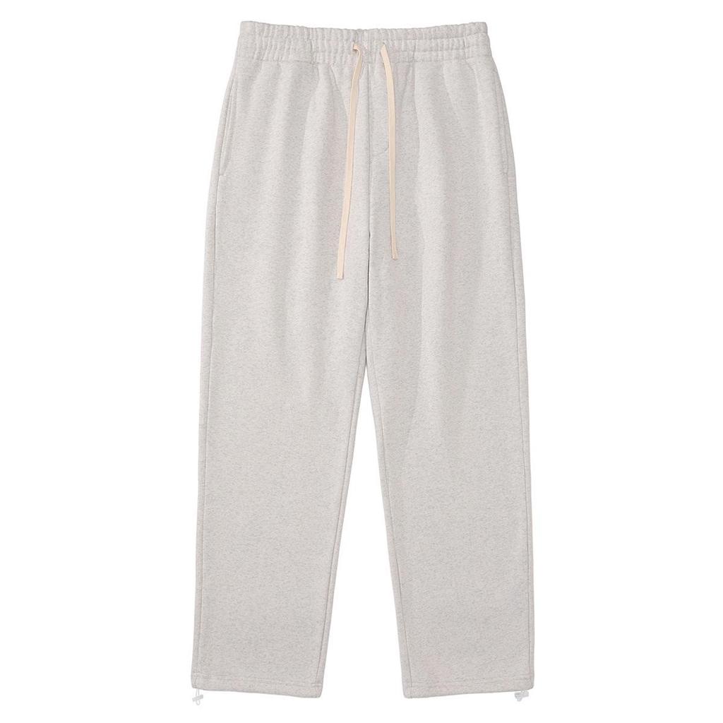 2025 Autumn/Winter Fleece-Lined Hooded Sweatshirt & Pants Set – Men's Trendy European/American Basic, Solid Color, 510g.