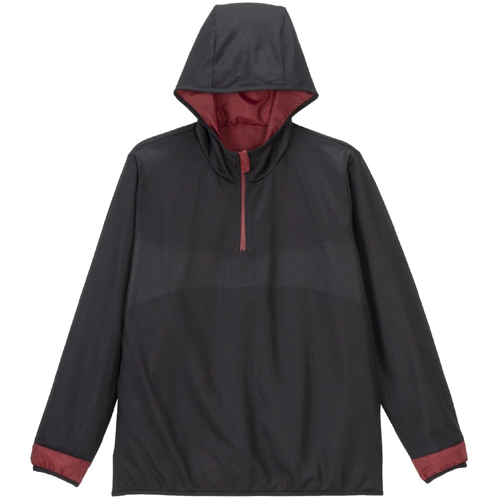 Mizuno Soccer Piste Hoodie with Cabernet Red Apparel, Water-Repellent Lining, P2MEB530,
