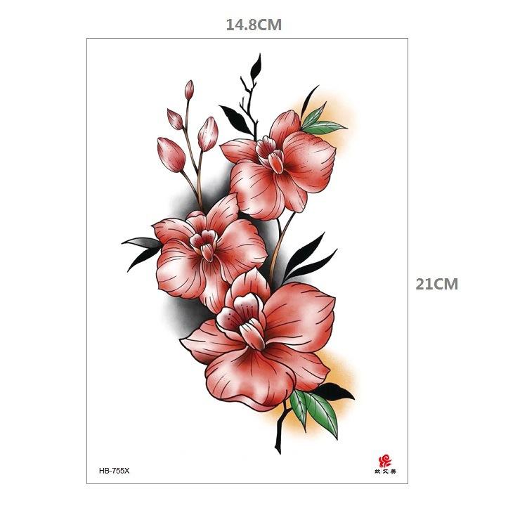 Clown Mouth Flower Body English Color Lion Tiger Half Arm Animal Pattern Water Transfer Simulation Tattoo Sticker