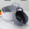 4pcs/set Plastic Salad Bowl with Handle Snacks Basin Multiple Capacities Mixing Bowl Set  Fruits