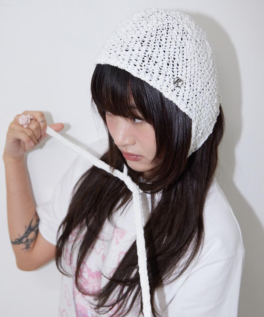 FAKIII Net Knit Bonnet Hat_Ivory