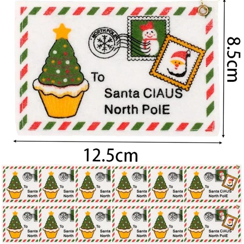 

1/20PCS Felt Envelope Bags Red Green Santa Claus Letter Ornaments DIY Christmas Tree Hanging Card Pendants Kid New Year Gifts 1PC білий