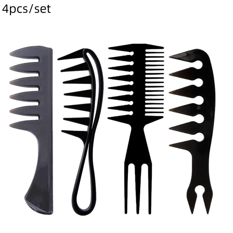 3/4Pcs Styling Comb Set For Men Hair Styling - Wide Tooth Comb Hair Pick Texture Comb Slicked-back Undercut Anti Static Comb