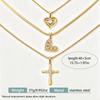 Zirconia Heart Cross Necklace Set: Elegant European & American Style for Women