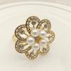 Napkin Button Hotel Tableware Pearl Flower Diamonds Festival Napkin Buckle Table Accessories